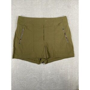 Athleta Trekkie Shorts Women's 12 North Army Green High Rise 3.5" Pull on